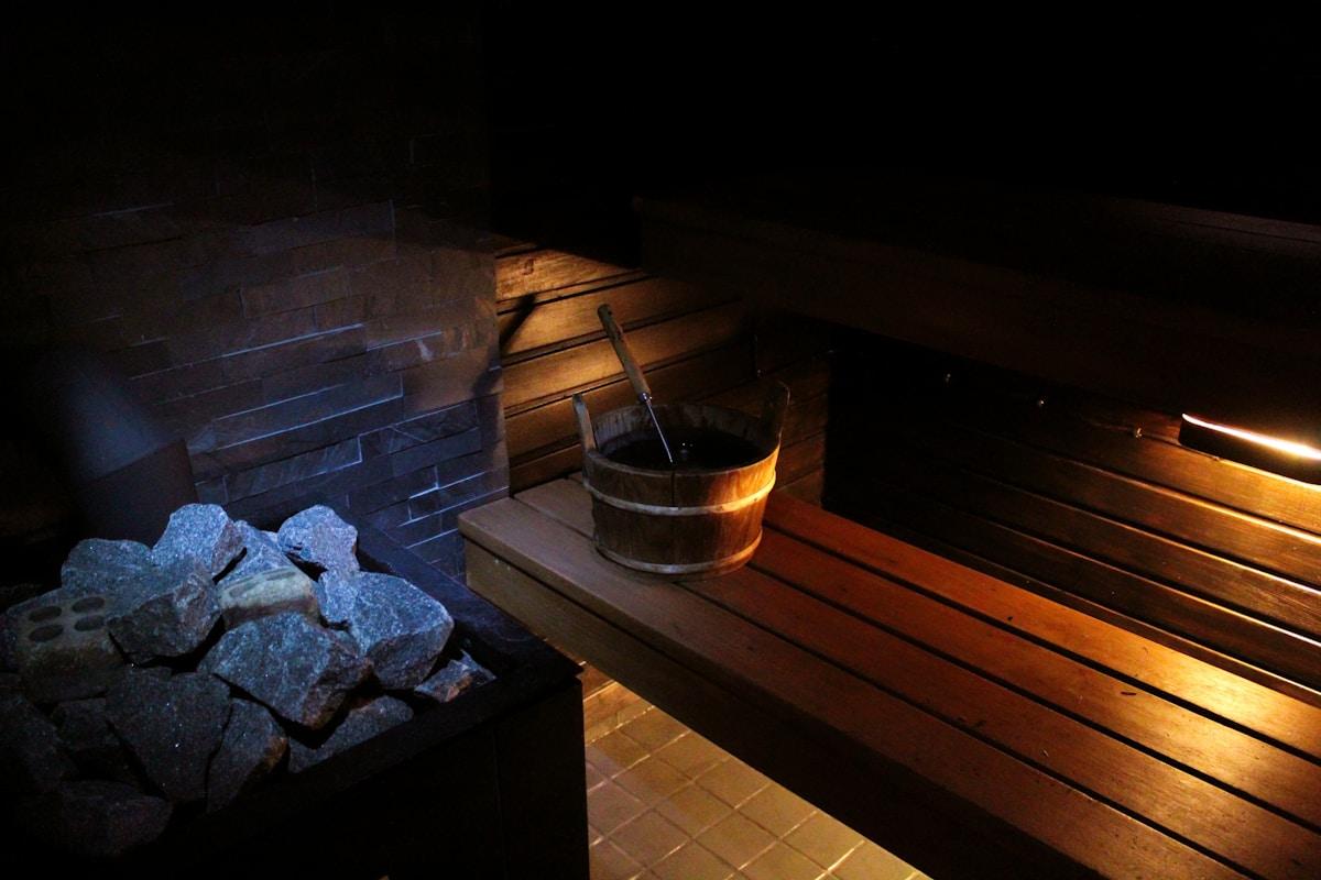 Sauna bois et pierres